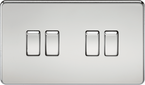 Knightsbridge MLA SF4100PC Screwless 10AX 4G 2-Way Switch - Polished Chrome - Knightsbridge MLA - Falcon Electrical UK