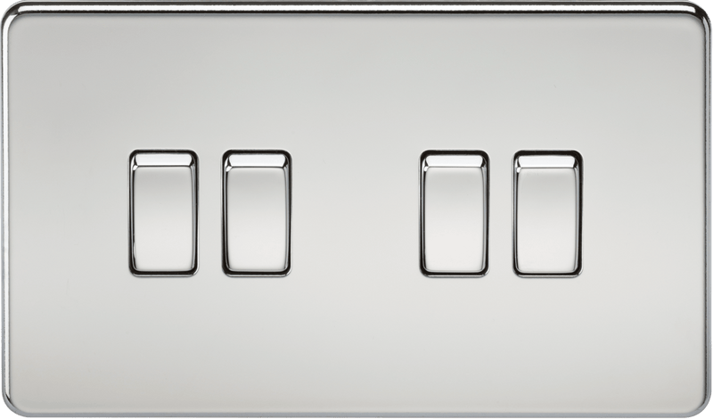 Knightsbridge MLA SF4100PC Screwless 10AX 4G 2-Way Switch - Polished Chrome - Knightsbridge MLA - Falcon Electrical UK