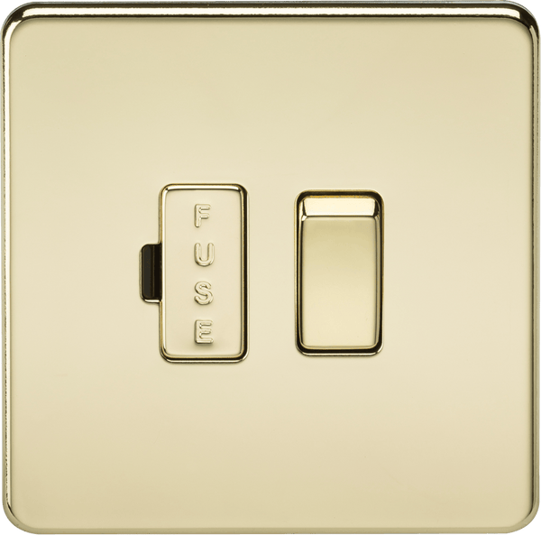 Knightsbridge MLA SF6300PB Screwless 13A Switched Fused Spur Unit - Polished Brass - Knightsbridge MLA - Falcon Electrical UK