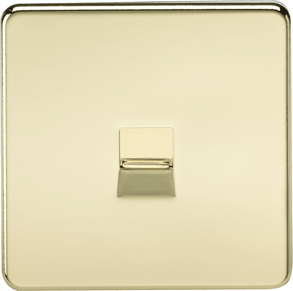 Knightsbridge MLA SF7400PB Screwless Telephone Extension Socket - Polished Brass - Knightsbridge MLA - Falcon Electrical UK