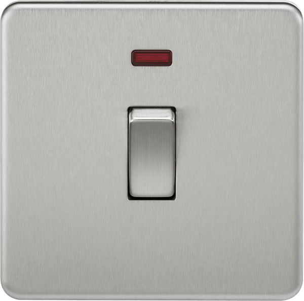 Knightsbridge MLA SF8341NBC Screwless 20A 1G DP Switch with Neon - Brushed Chrome - Knightsbridge MLA - Falcon Electrical UK