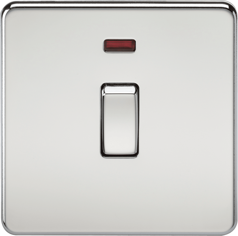 Knightsbridge MLA SF8341NPC Screwless 20A 1G DP Switch with Neon - Polished Chrome - Knightsbridge MLA - Falcon Electrical UK