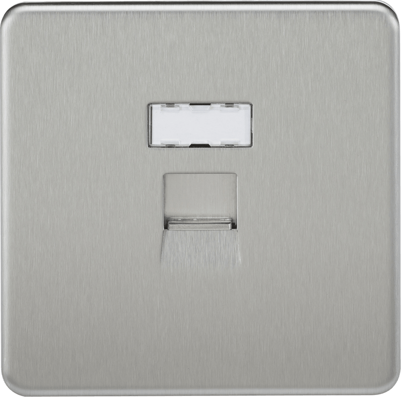 Knightsbridge MLA SFRJ45BC Screwless RJ45 network outlet - brushed chrome - Knightsbridge MLA - Falcon Electrical UK