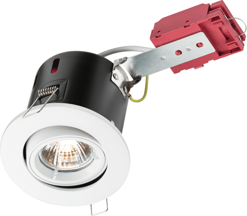 Knightsbridge MLA VFRSGICW 230V IP20 50W GU10 IC Fire-Rated Tilt Downlight White - Knightsbridge MLA - Falcon Electrical UK