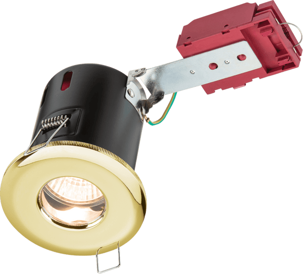 Knightsbridge MLA VFRSHGICB 230V IP65 GU10 IC Fire-Rated Shower Downlight Brass - Knightsbridge MLA - Falcon Electrical UK