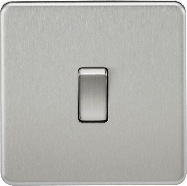 Knightsbridge MLA SF1200BC Screwless 10AX 1G Intermediate Switch - Brushed Chrome - Knightsbridge MLA - Falcon Electrical UK