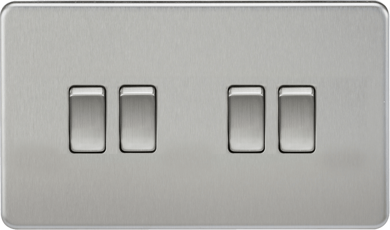 Knightsbridge MLA SF4100BC Screwless 10AX 4G 2-Way Switch - Brushed Chrome - Knightsbridge MLA - Falcon Electrical UK