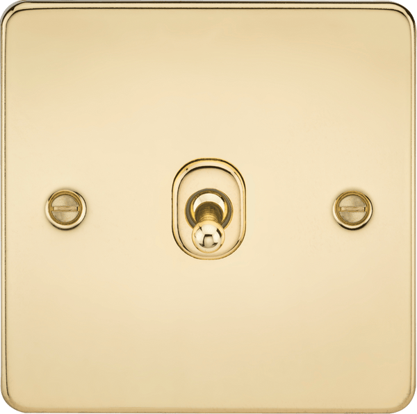 Knightsbridge MLA FP1TOGPB Flat Plate 10AX 1G 2 Way Toggle Switch - Polished Brass - Knightsbridge MLA - Falcon Electrical UK