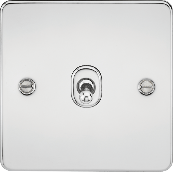 Knightsbridge MLA FP1TOGPC Flat Plate 10AX 1G 2 Way Toggle Switch - Polished Chrome - Knightsbridge MLA - Falcon Electrical UK