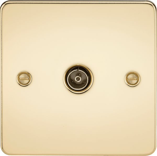 Knightsbridge MLA FP0100PB Flat Plate 1G TV Outlet (non-isolated) - Polished Brass - Knightsbridge MLA - Falcon Electrical UK