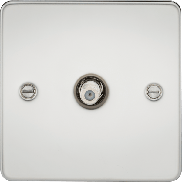 Knightsbridge MLA FP0150PC Flat Plate 1G SAT TV Outlet (non-isolated) - Polished Chrome - Knightsbridge MLA - Falcon Electrical UK