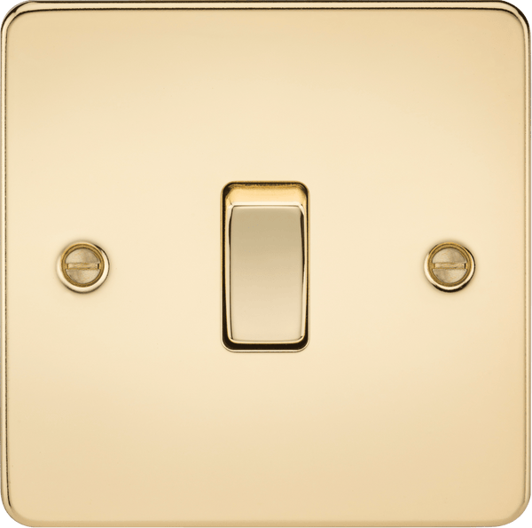 Knightsbridge MLA FP1200PB Flat Plate 10AX 1G Intermediate Switch - Polished Brass - Knightsbridge MLA - Falcon Electrical UK