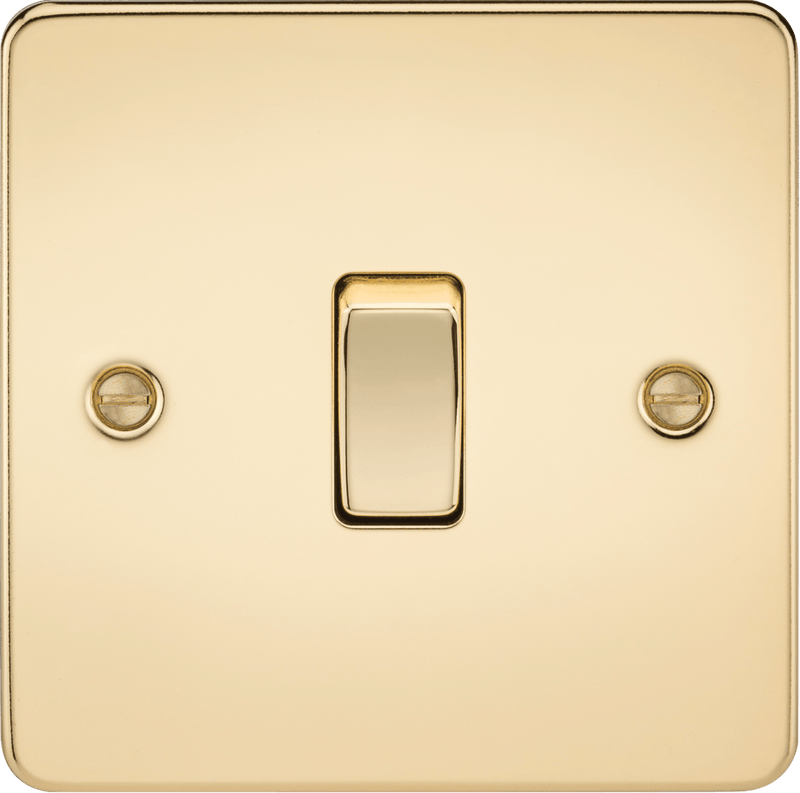 Knightsbridge MLA FP1200PB Flat Plate 10AX 1G Intermediate Switch - Polished Brass - Knightsbridge MLA - Falcon Electrical UK