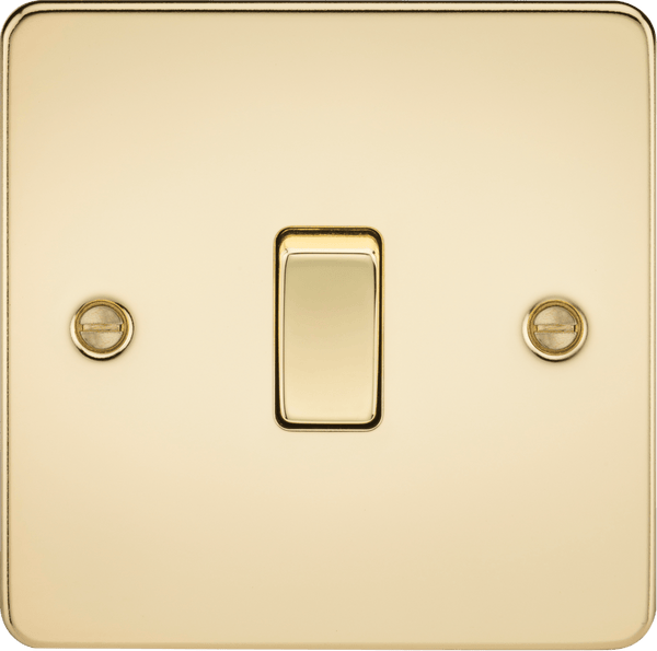 Knightsbridge MLA FP2000PB Flat Plate 10AX 1G 2 Way Switch - Polished Brass - Knightsbridge MLA - Falcon Electrical UK