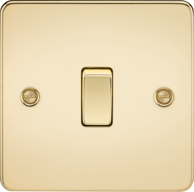 Knightsbridge MLA FP2000PB Flat Plate 10AX 1G 2 Way Switch - Polished Brass - Knightsbridge MLA - Falcon Electrical UK