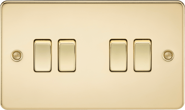 Knightsbridge MLA FP4100PB Flat Plate 10AX 4G 2-way switch - polished brass - Knightsbridge MLA - Falcon Electrical UK