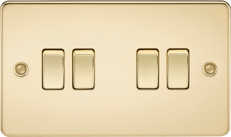 Knightsbridge MLA FP4100PB Flat Plate 10AX 4G 2-way switch - polished brass - Knightsbridge MLA - Falcon Electrical UK