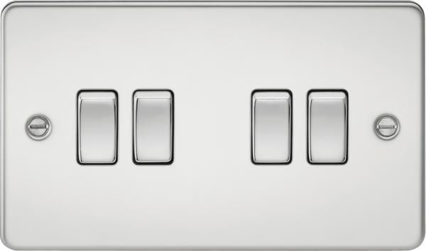 Knightsbridge MLA FP4100PC Flat plate 10AX 4G 2-way switch - polished chrome - Knightsbridge MLA - Falcon Electrical UK