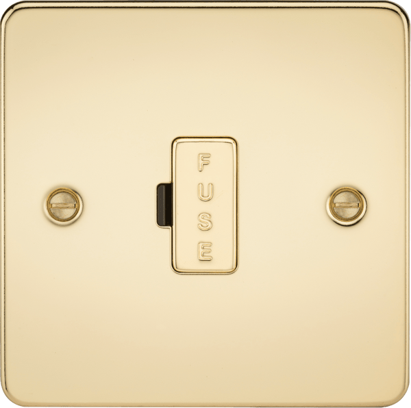 Knightsbridge MLA FP6000PB Flat Plate 13A fused spur unit - polished brass - Knightsbridge MLA - Falcon Electrical UK