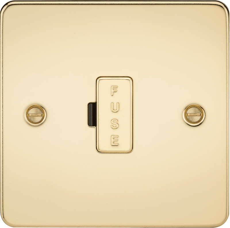 Knightsbridge MLA FP6000PB Flat Plate 13A fused spur unit - polished brass - Knightsbridge MLA - Falcon Electrical UK