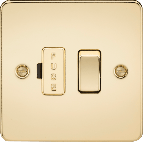 Knightsbridge MLA FP6300PB Flat Plate 13A switched fused spur unit - polished brass - Knightsbridge MLA - Falcon Electrical UK