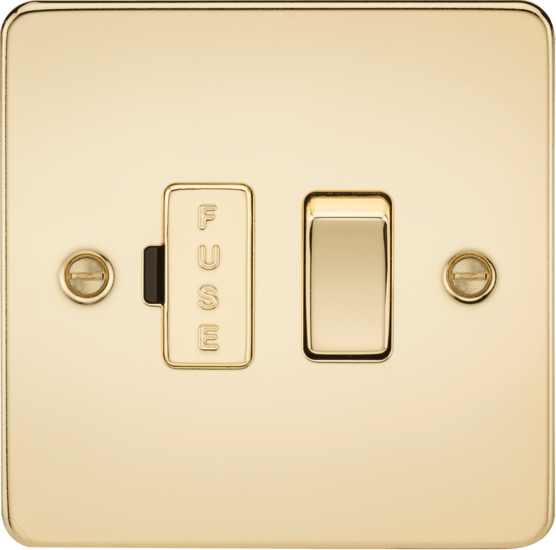 Knightsbridge MLA FP6300PB Flat Plate 13A switched fused spur unit - polished brass - Knightsbridge MLA - Falcon Electrical UK