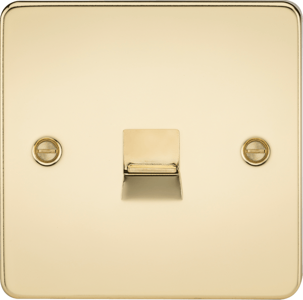 Knightsbridge MLA FP7300PB Flat Plate Telephone master socket - polished brass - Knightsbridge MLA - Falcon Electrical UK