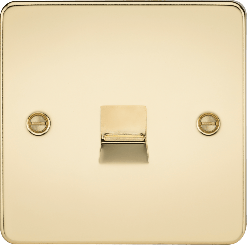 Knightsbridge MLA FP7400PB Flat Plate Telephone extension socket - polished brass - Knightsbridge MLA - Falcon Electrical UK