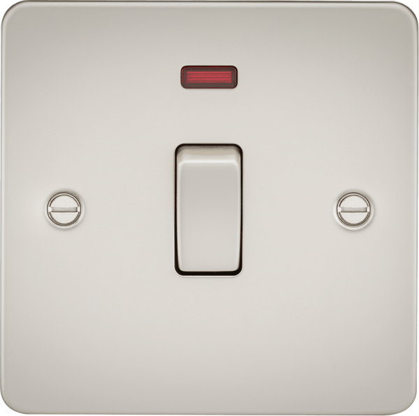 Knightsbridge MLA FP8341NPL Flat Plate 20A 1G DP switch with neon - pearl - Knightsbridge MLA - Falcon Electrical UK