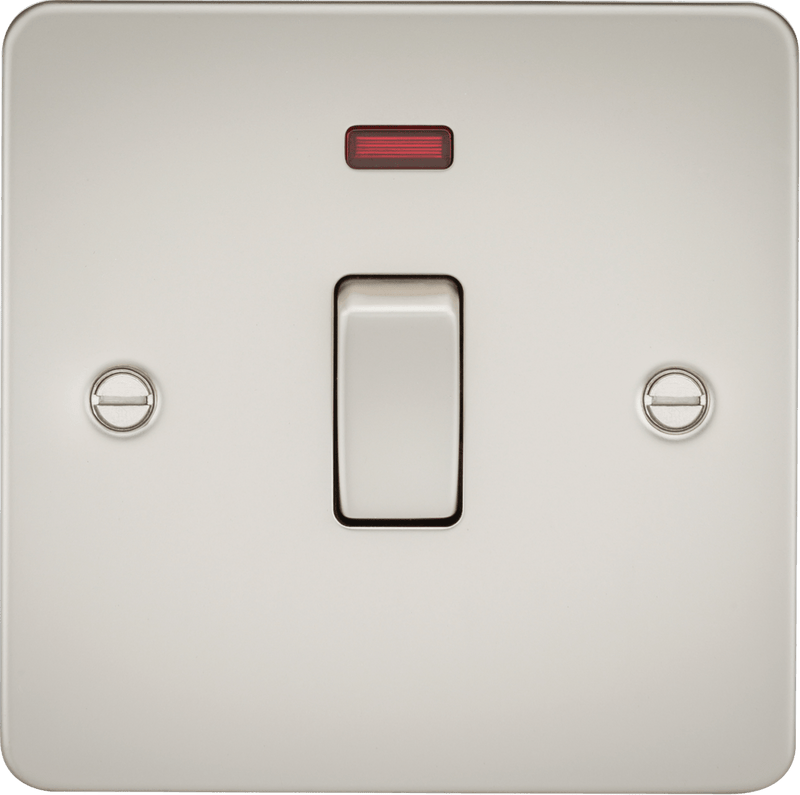 Knightsbridge MLA FP8341NPL Flat Plate 20A 1G DP switch with neon - pearl - Knightsbridge MLA - Falcon Electrical UK