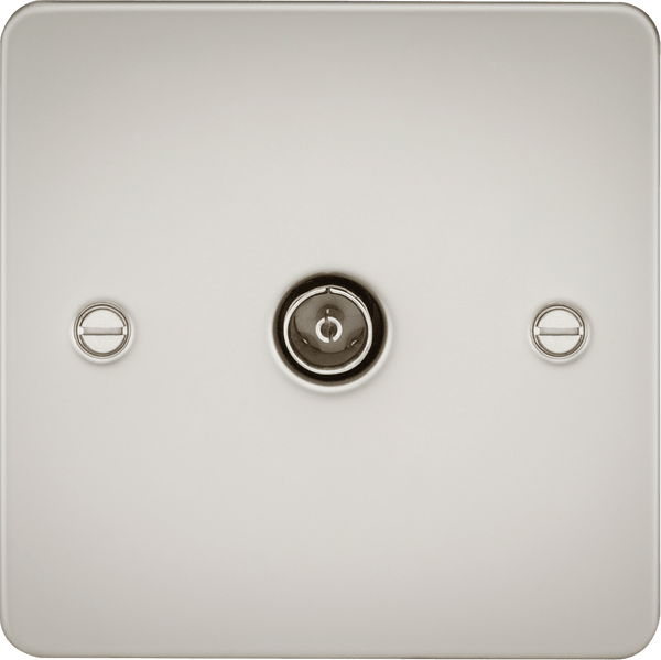 Knightsbridge MLA FP0100PL Flat Plate 1G TV Outlet (non-isolated) - Pearl - Knightsbridge MLA - Falcon Electrical UK