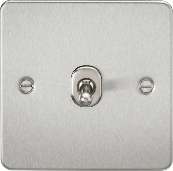 Knightsbridge MLA FP1TOGBC Flat Plate 10AX 1G 2 Way Toggle Switch - Brushed Chrome - Knightsbridge MLA - Falcon Electrical UK