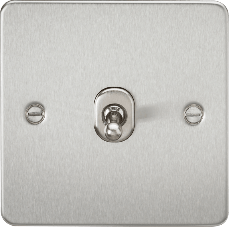 Knightsbridge MLA FP1TOGBC Flat Plate 10AX 1G 2 Way Toggle Switch - Brushed Chrome - Knightsbridge MLA - Falcon Electrical UK