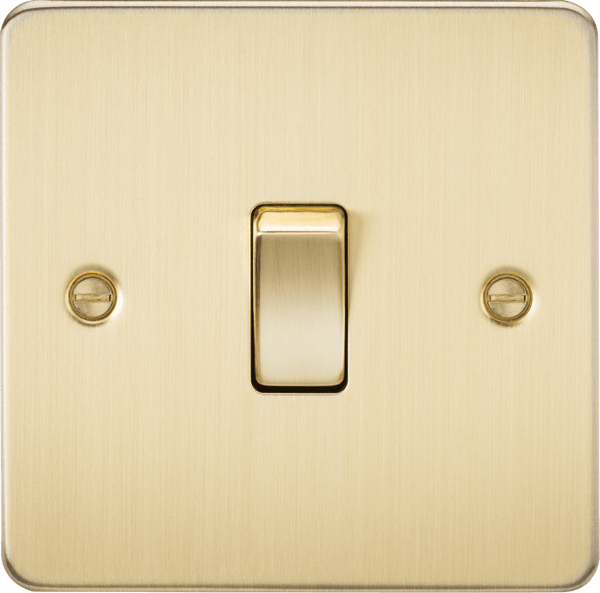 Knightsbridge MLA FP1200BB Flat Plate 10AX 1G Intermediate Switch - Brushed Brass - Knightsbridge MLA - Falcon Electrical UK