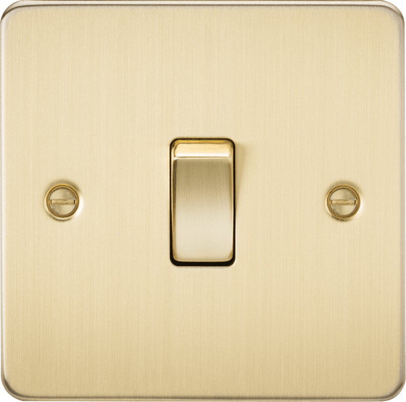 Knightsbridge MLA FP1200BB Flat Plate 10AX 1G Intermediate Switch - Brushed Brass - Knightsbridge MLA - Falcon Electrical UK