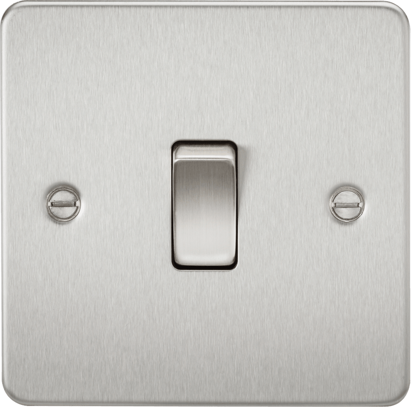 Knightsbridge MLA FP1200BC Flat Plate 10AX 1G Intermediate Switch - Brushed Chrome - Knightsbridge MLA - Falcon Electrical UK