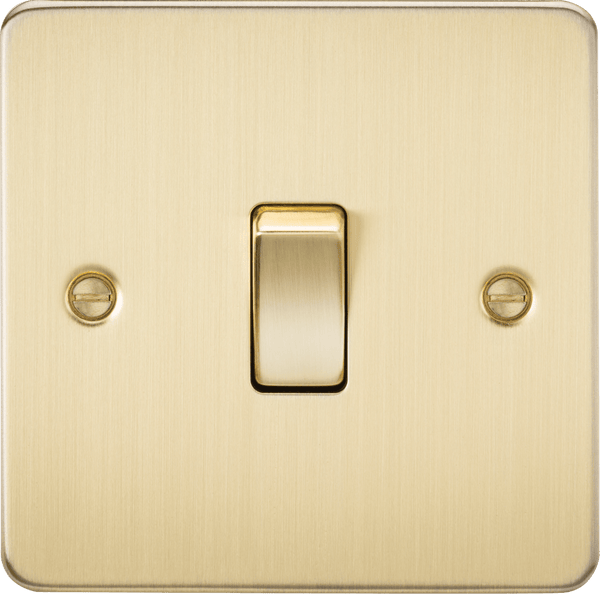 Knightsbridge MLA FP2000BB Flat Plate 10AX 1G 2 Way Switch - Brushed Brass - Knightsbridge MLA - Falcon Electrical UK