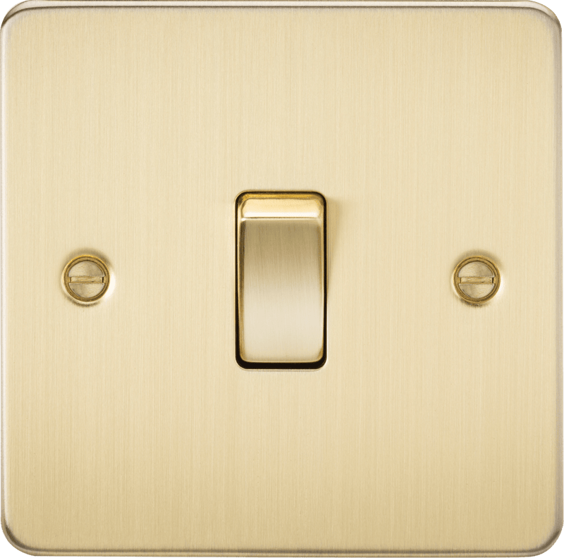 Knightsbridge MLA FP2000BB Flat Plate 10AX 1G 2 Way Switch - Brushed Brass - Knightsbridge MLA - Falcon Electrical UK