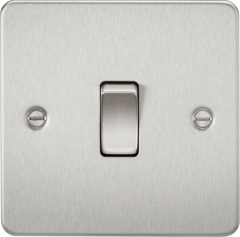 Knightsbridge MLA FP2000BC Flat Plate 10AX 1G 2 Way Switch - Brushed Chrome - Knightsbridge MLA - Falcon Electrical UK