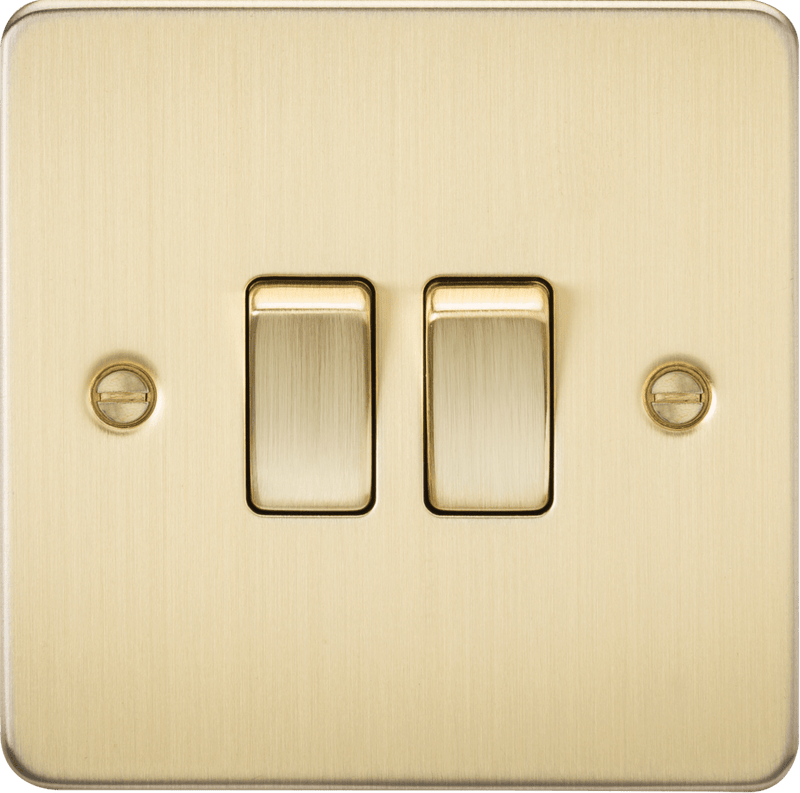 Knightsbridge MLA FP3000BB Flat Plate 10AX 2G 2-way switch - brushed brass - Knightsbridge MLA - Falcon Electrical UK