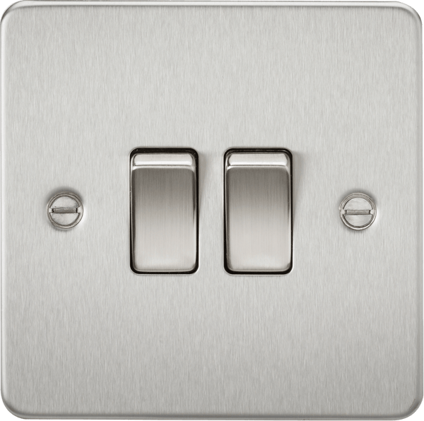 Knightsbridge MLA FP3000BC Flat Plate 10AX 2G 2-way switch - brushed chrome - Knightsbridge MLA - Falcon Electrical UK