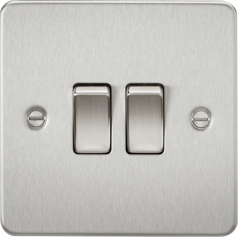 Knightsbridge MLA FP3000BC Flat Plate 10AX 2G 2-way switch - brushed chrome - Knightsbridge MLA - Falcon Electrical UK