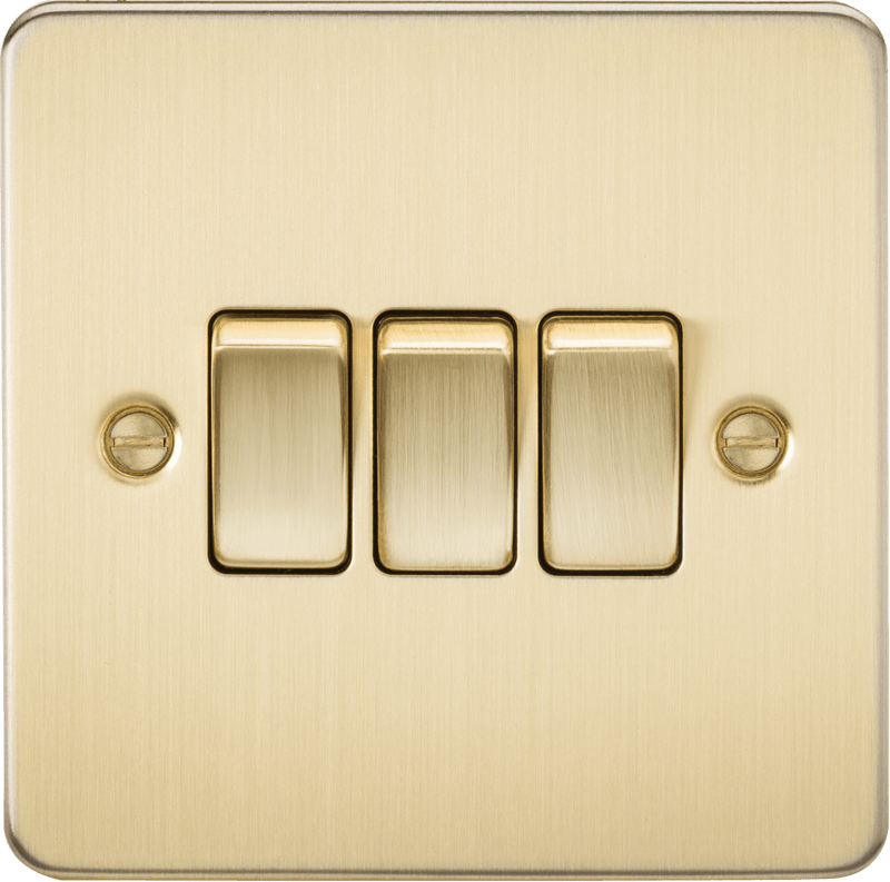 Knightsbridge MLA FP4000BB Flat Plate 10AX 3G 2-way switch - brushed brass - Knightsbridge MLA - Falcon Electrical UK