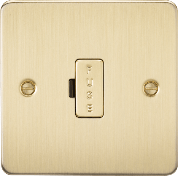 Knightsbridge MLA FP6000BB Flat Plate 13A fused spur unit - brushed brass - Knightsbridge MLA - Falcon Electrical UK