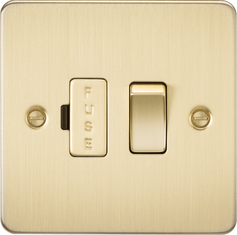 Knightsbridge MLA FP6300BB Flat Plate 13A switched fused spur unit - brushed brass - Knightsbridge MLA - Falcon Electrical UK