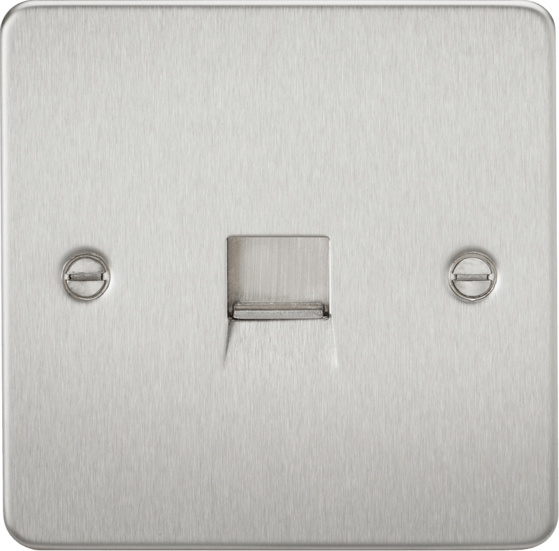 Knightsbridge MLA FP7400BC Flat Plate Telephone extension socket - brushed chrome - Knightsbridge MLA - Falcon Electrical UK