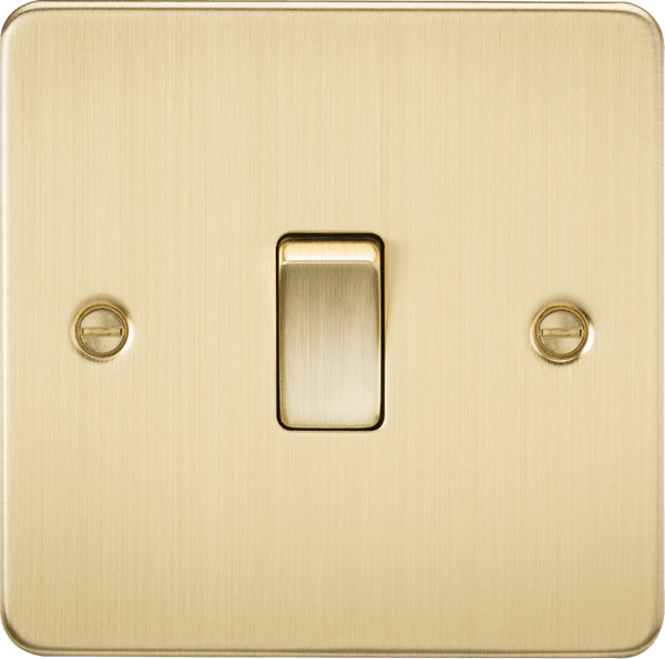 Knightsbridge MLA FP8341BB Flat Plate 20A 1G DP switch - brushed brass - Knightsbridge MLA - Falcon Electrical UK