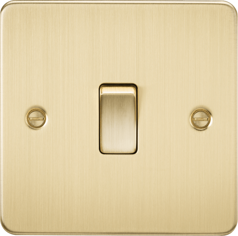 Knightsbridge MLA FP8341BB Flat Plate 20A 1G DP switch - brushed brass - Knightsbridge MLA - Falcon Electrical UK