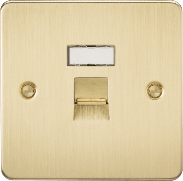 Knightsbridge MLA FPRJ45BB Flat Plate RJ45 network outlet - brushed brass - Knightsbridge MLA - Falcon Electrical UK