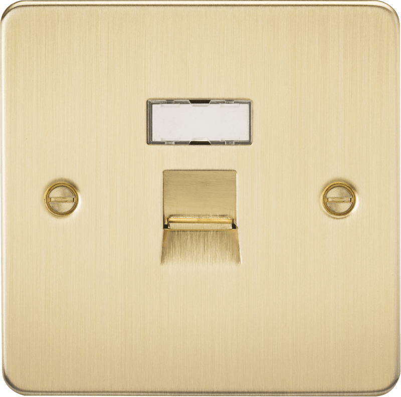 Knightsbridge MLA FPRJ45BB Flat Plate RJ45 network outlet - brushed brass - Knightsbridge MLA - Falcon Electrical UK